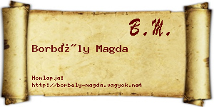 Borbély Magda névjegykártya